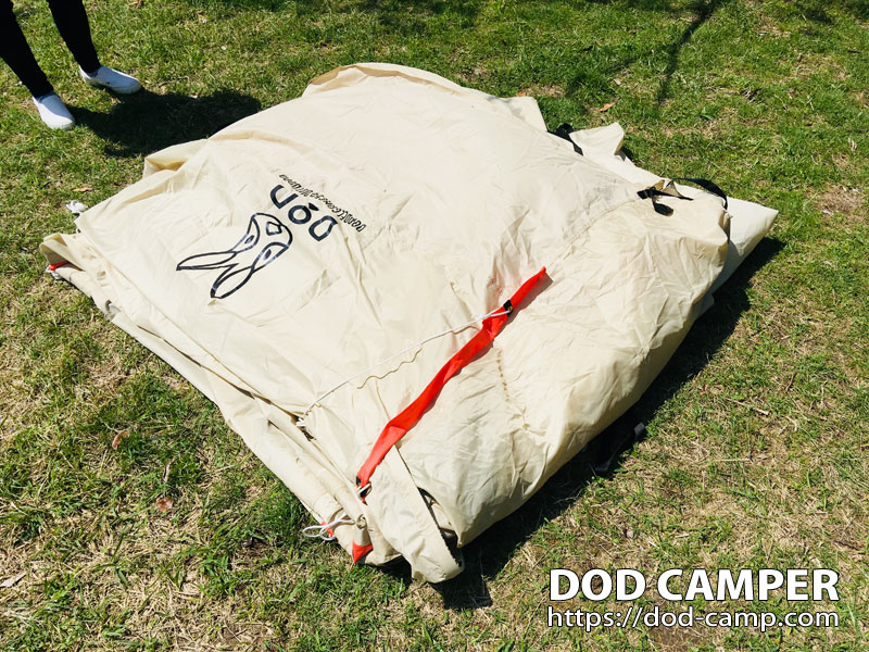 たたみ方 カマボコテント2の綺麗なたたみ方 永久保存版 撤収 Dod Camper Dodを知り尽くしたキャンパーのブログ